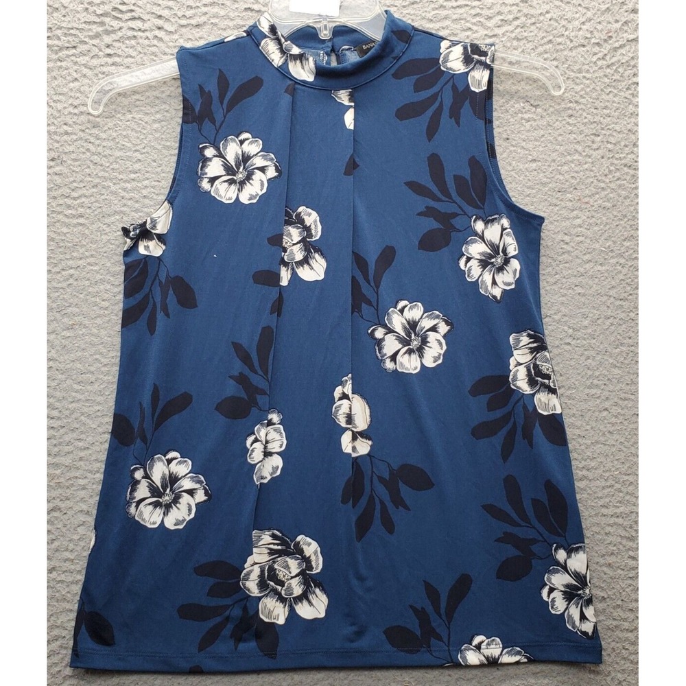 Banana Republic Blouse‎ Top Womens XS Multi Floral Stretch Sleeveless Pullover